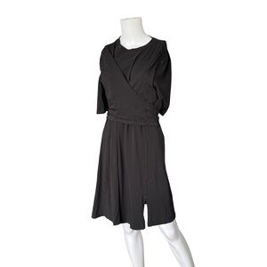 Lululemon Cotton Wrap T-shirt Dress Black Short Sleeve Neutral Womens Size 10